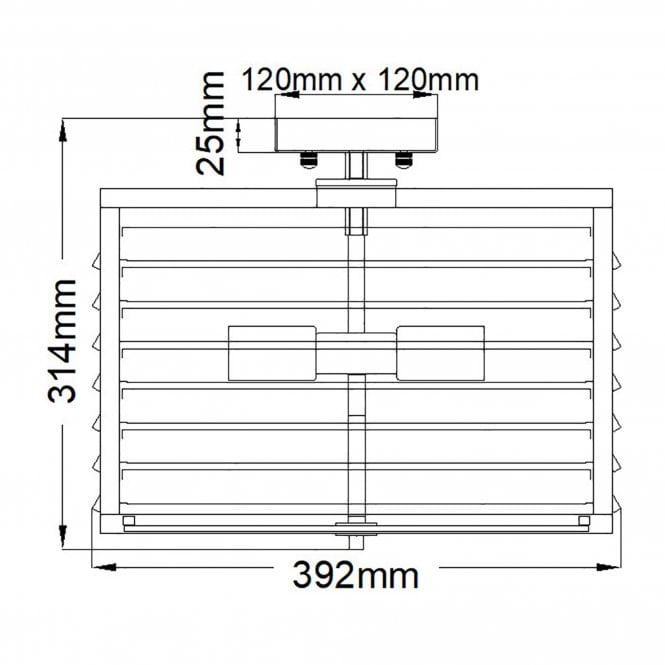 Louvre 4 Light Flush Fitting Gunmetal