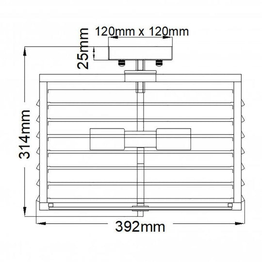Louvre 4 Light Flush Fitting Gunmetal
