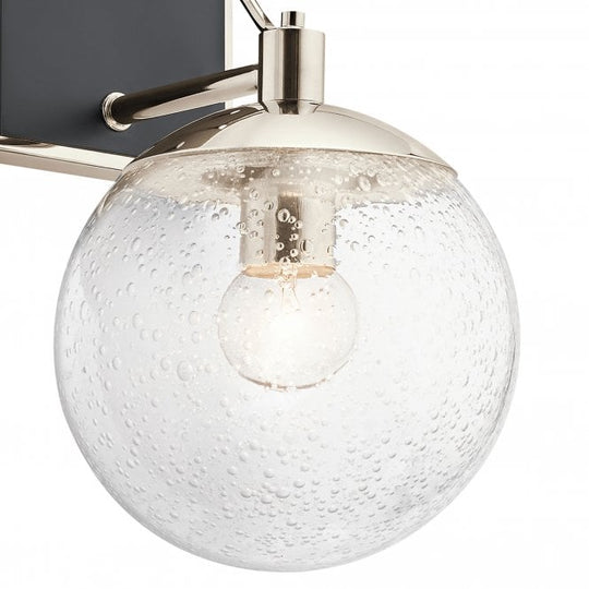 Marilyn Single Wall Light Polished Nickel Seeded Glass