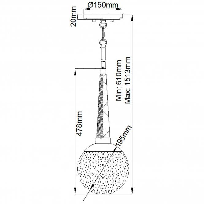 Marilyn Single Pendant Polished Nickel Seeded Glass