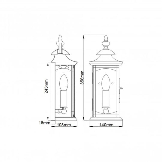 Market Square Small 1 Light Wall Light IP44 Oil Rubbed Bronze