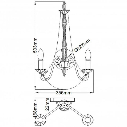 Maryville Double Light Wall Light Washed Grey Delicate Wood Bead Strands