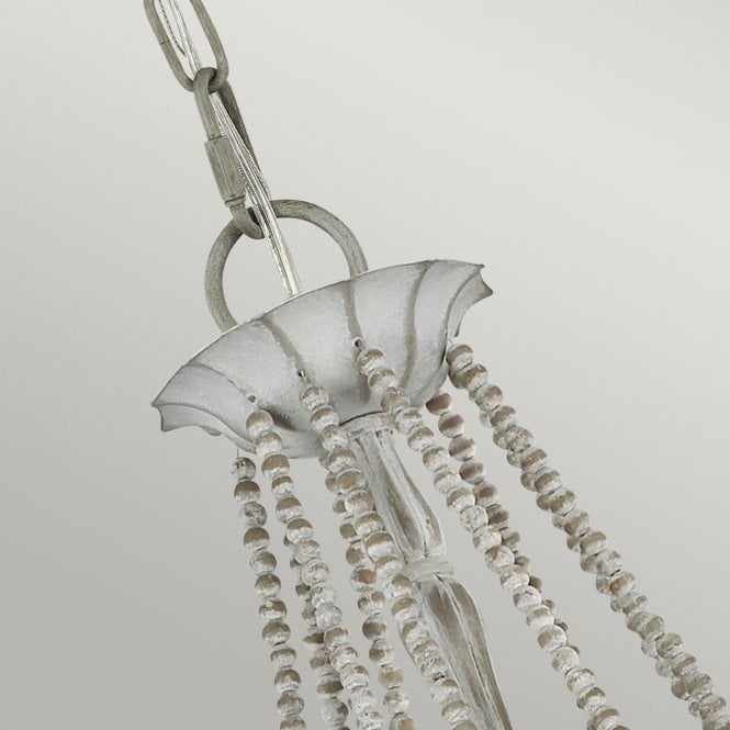 Maryville 9 Light Chandelier Washed Grey Delicate Wood Bead Strands