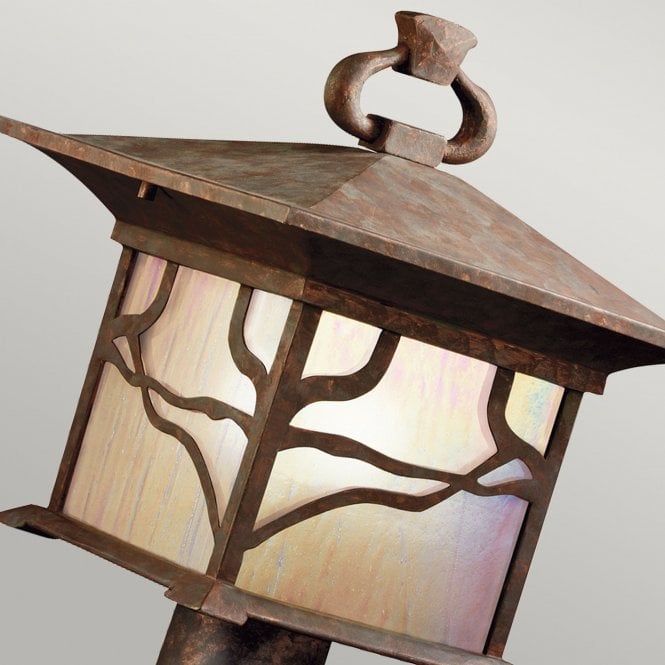 Morris 1 Light Pedestal Lantern IP44 Distressed Copper