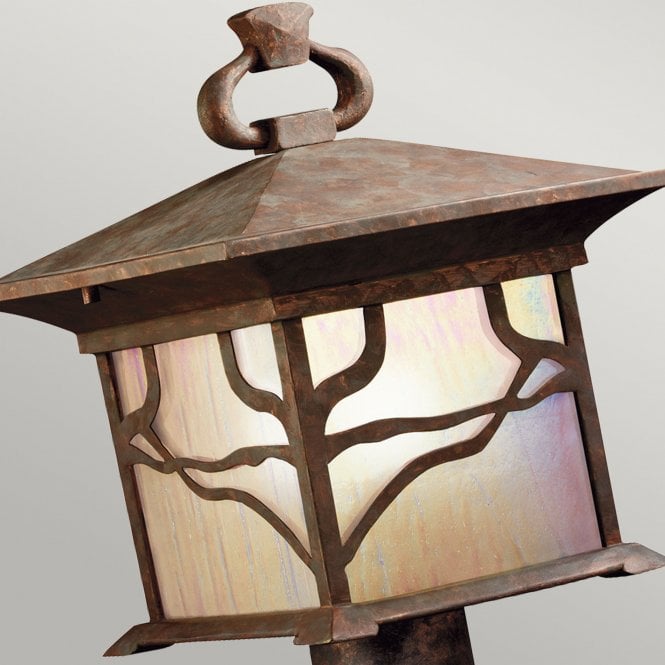 Morris 1 Light Pedestal Lantern IP44 Distressed Copper
