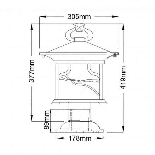 Morris 1 Light Pedestal Lantern IP44 Distressed Copper