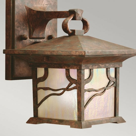 Morris 1 Light Small Lantern IP44 Distressed Copper
