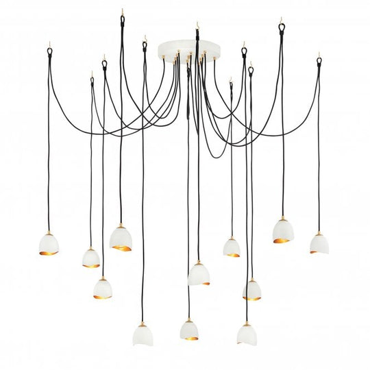 Nula 12 Light Pendant Shell White/Luxe Gold
