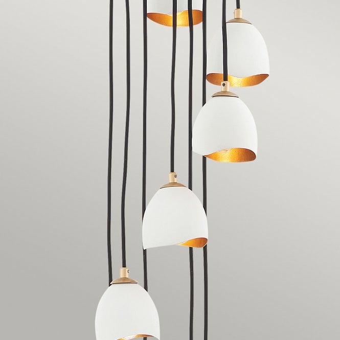 Nula 12 Light Pendant Shell White/Luxe Gold