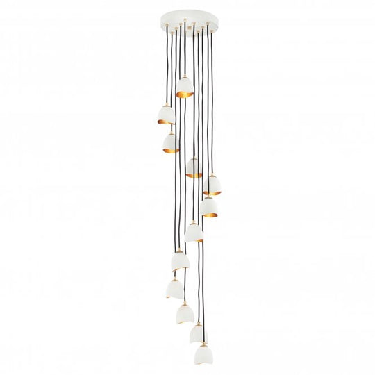 Nula 12 Light Pendant Shell White/Luxe Gold