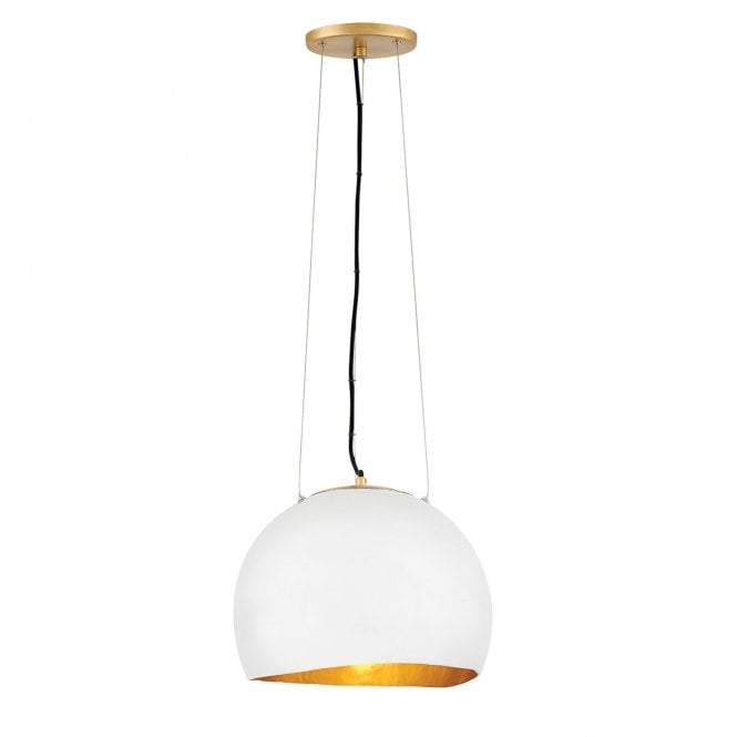 Nula Single Light Pendant Shell White/Luxe Gold