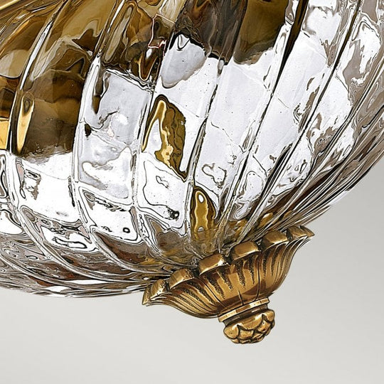 Plantation 2 Light Flush Fitting Burnished Brass