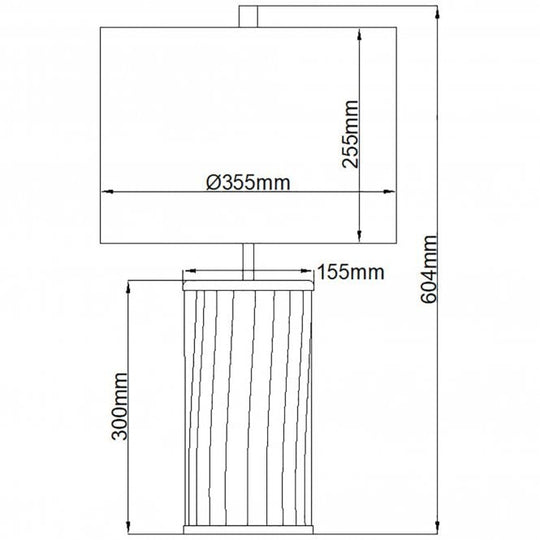 Reno Table Lamp Green / Polished Nickel Cream Faux Silk Shade