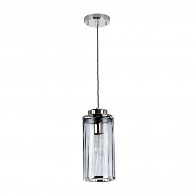 Reno Single Pendant Polished Nickel / Smoked Tint Glass