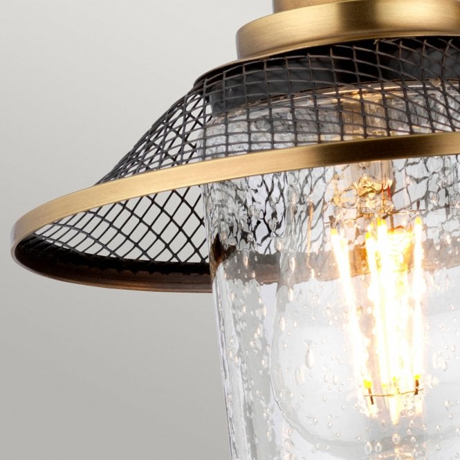 Rigby 3 Light Wall Light IP44 Antique Nickel With Clear Seeded Glass