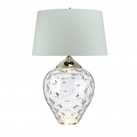 Samara Large Table Lamp Clear With Chateau (duck egg) Shade