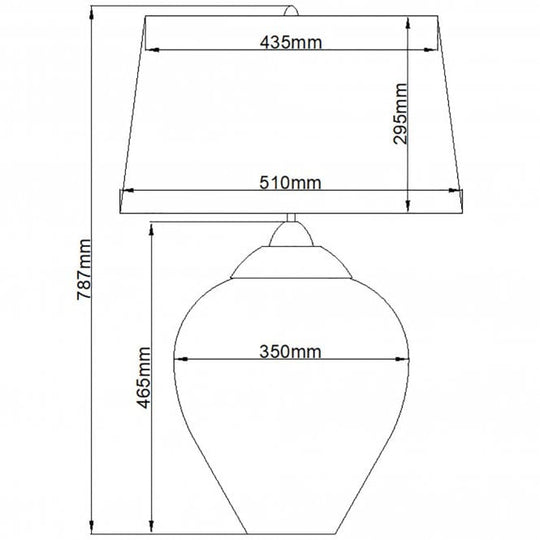 Samara Large Table Lamp Clear With Chateau (duck egg) Shade