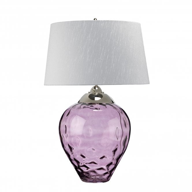Samara Large Table Lamp Plum With Titanium (silver) Shade