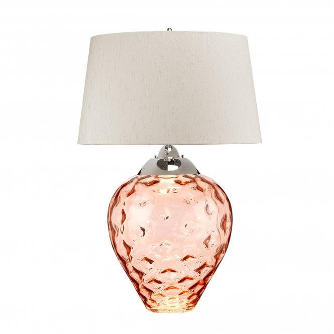 Samara Large Table Lamp Salmon With Scallop (taupe) Shade