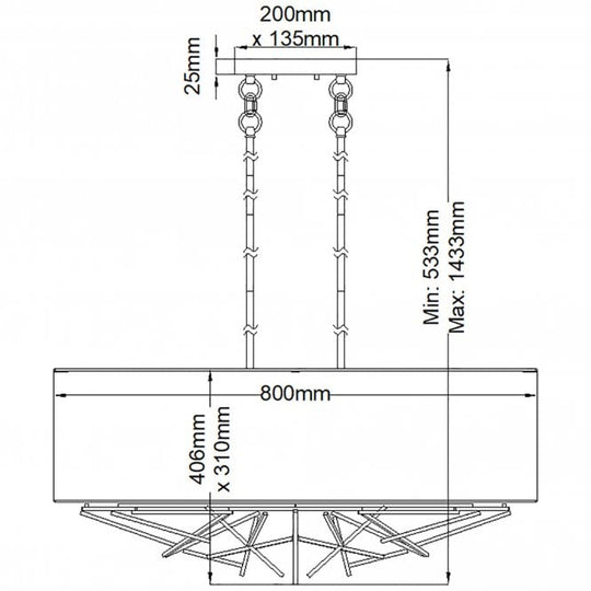 Taiko 5 Light Island Pendant Olde Bronze