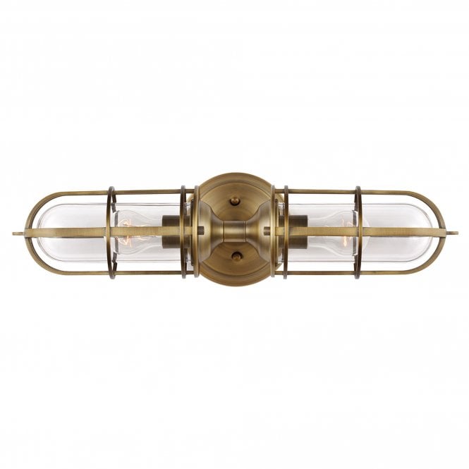 Urban Restoration Double Wall Light IP44 Dark Antique Brass