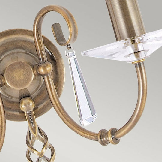 Aegean 2 candle Wall Light in Aged Brass finish