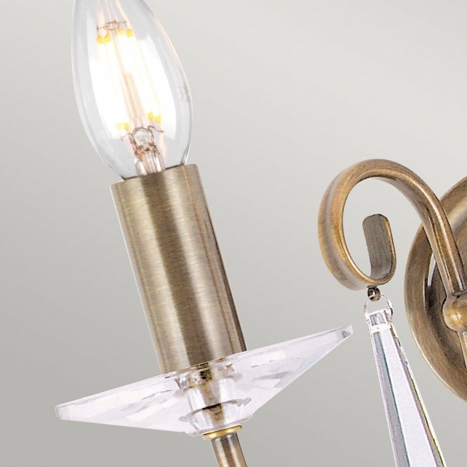 Aegean 2 candle Wall Light in Aged Brass finish