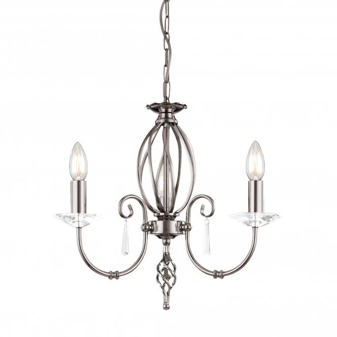 Aegean 3 Light Chandelier with a Polished Nickel finish