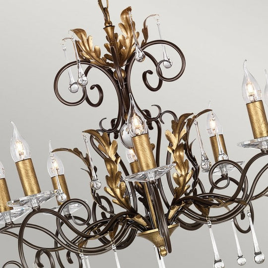 Amarilli 10 Light Chandelier with a Bronze/Gold finish