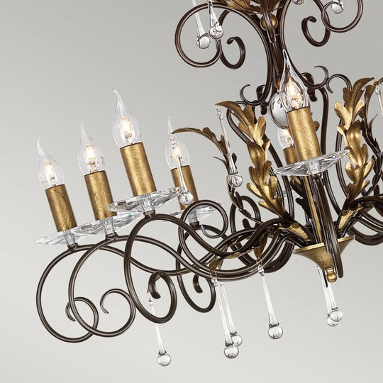 Amarilli 10 Light Chandelier with a Bronze/Gold finish