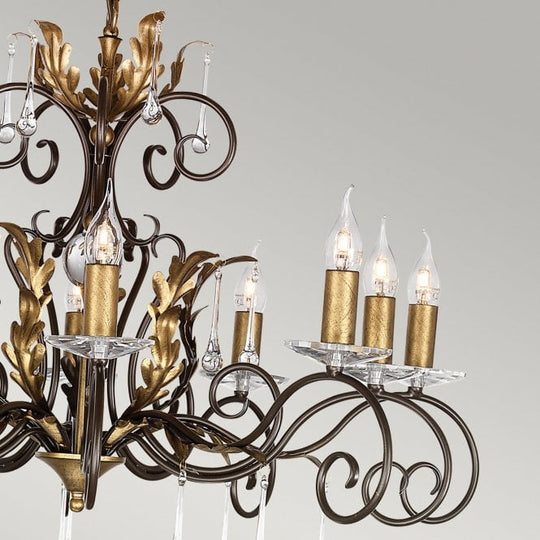 Amarilli 10 Light Chandelier with a Bronze/Gold finish
