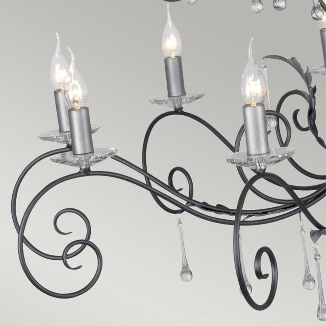 Amarilli 15 Light Chandelier with a Black/Silver finish