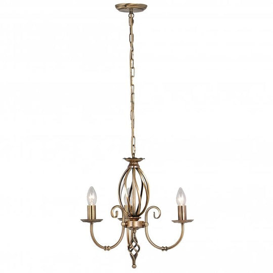 Artisan 3 light Chandelier in a  Aged Brass finish
