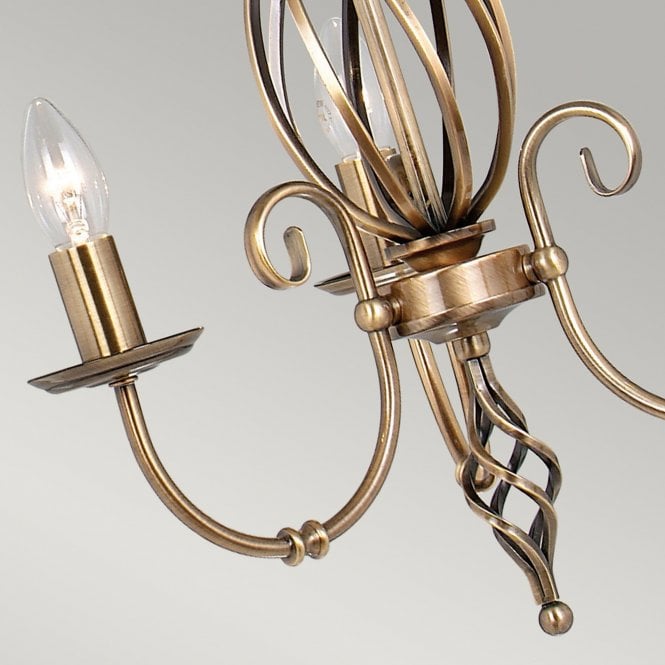 Artisan 3 light Chandelier in a  Aged Brass finish