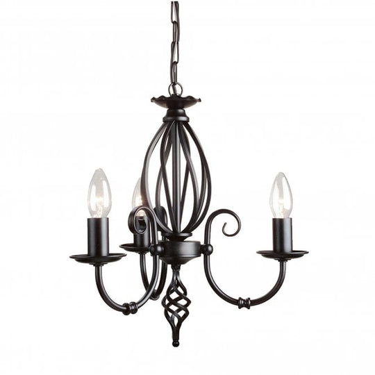 Artisan 3 light Chandelier in a Black finish
