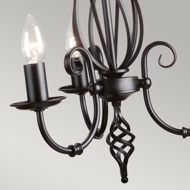 Artisan 3 light Chandelier in a Black finish