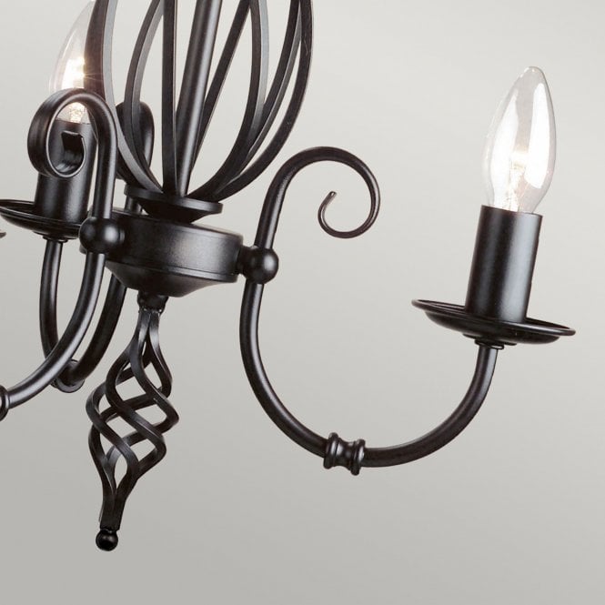 Artisan 3 light Chandelier in a Black finish