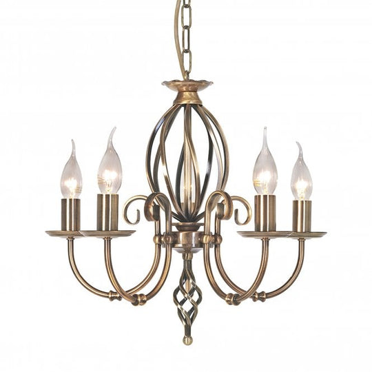 Artisan 5 light Chandelier in a Aged Brass finish