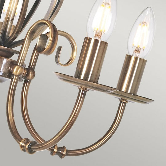Artisan 5 light Chandelier in a Aged Brass finish
