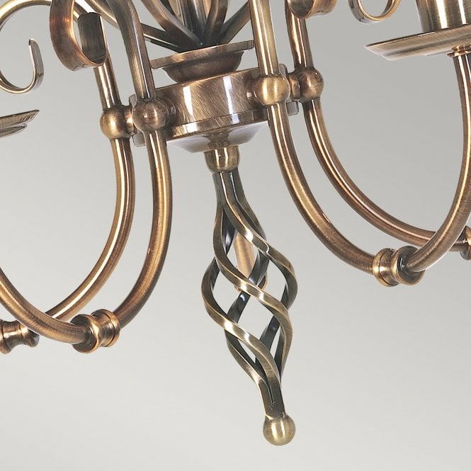 Artisan 5 light Chandelier in a Aged Brass finish