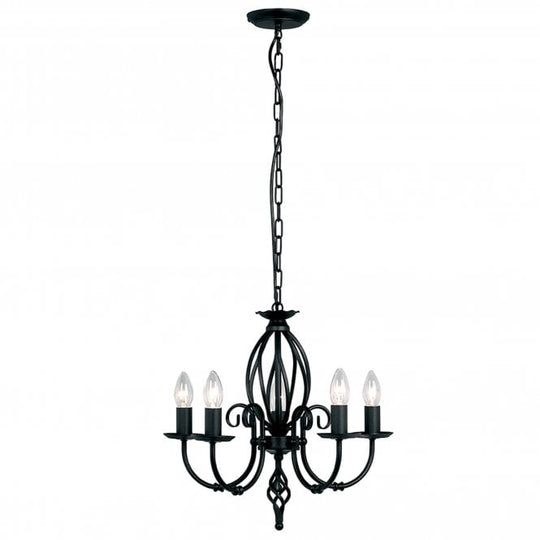 Artisan 5 light Chandelier in a  Black finish