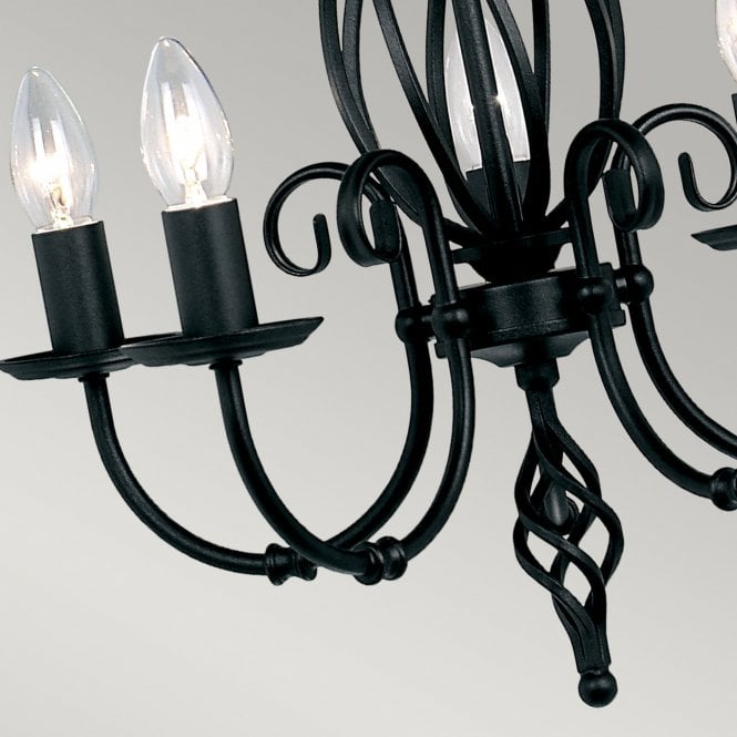 Artisan 5 light Chandelier in a  Black finish