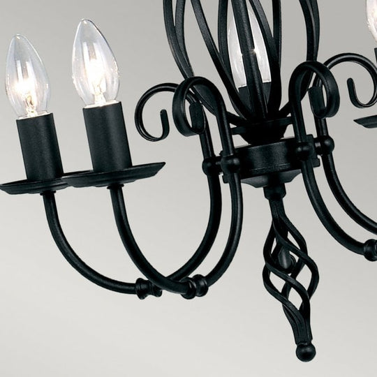 Artisan 5 light Chandelier in a  Black finish