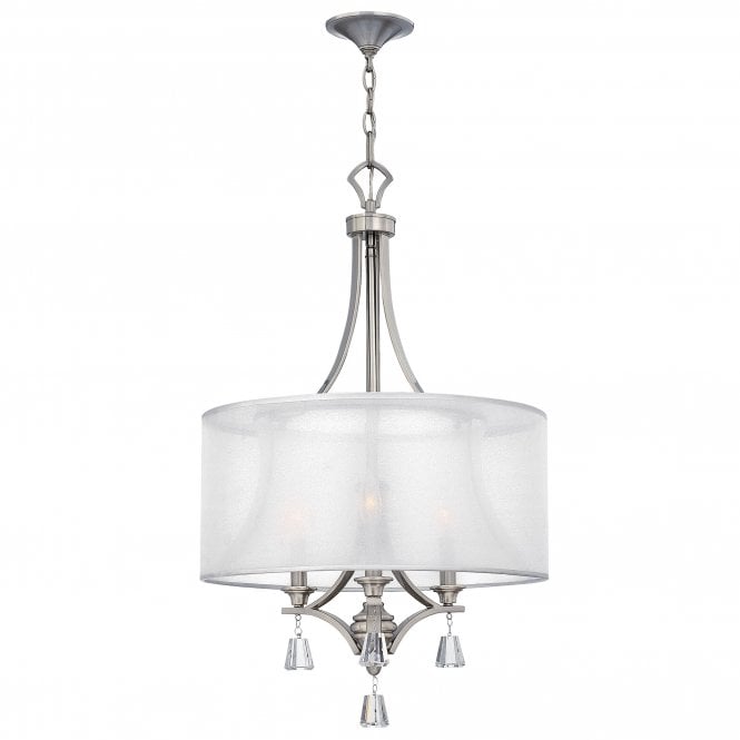 Mime 3Lt Pendant Chandelier Brushed Nickel