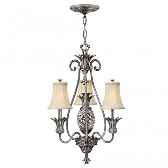 Plantation 3Lt Chandelier Polished Antique Nickel