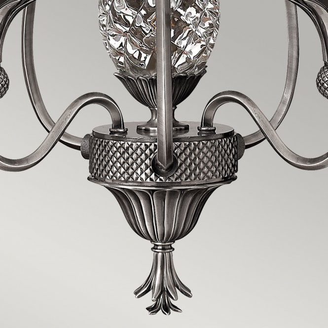 Plantation 3Lt Chandelier Polished Antique Nickel