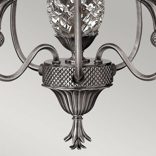 Plantation 3Lt Chandelier Polished Antique Nickel