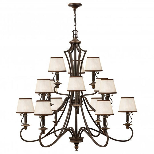 Plymouth 15Lt Chandelier Olde Bronze
