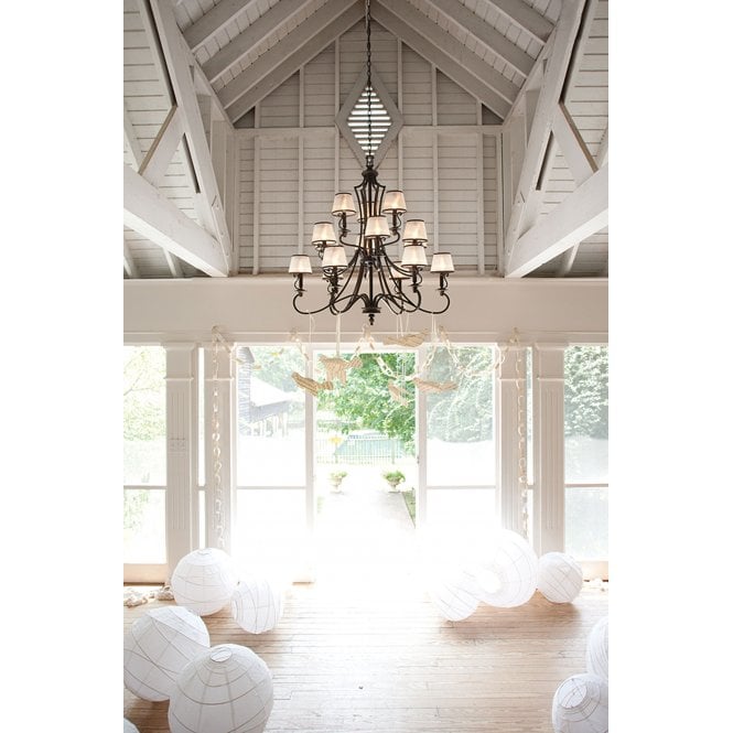 Plymouth 15Lt Chandelier Olde Bronze