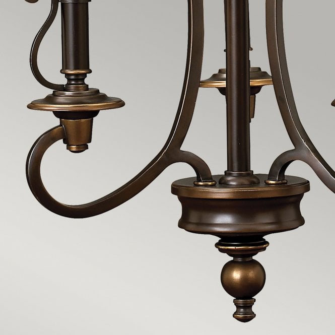 Plymouth 3Lt Chandelier Olde Bronze